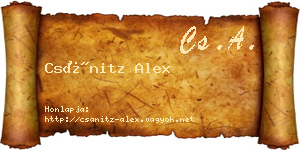 Csánitz Alex névjegykártya