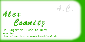 alex csanitz business card