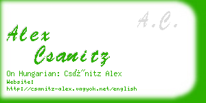 alex csanitz business card